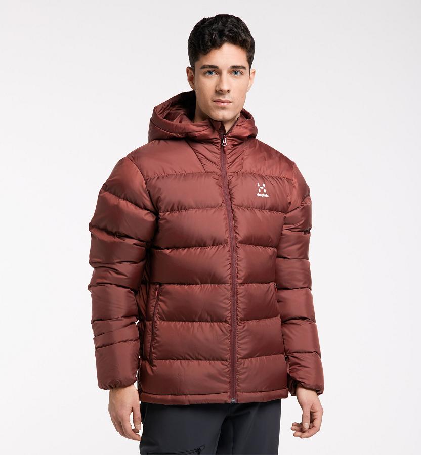 Haglöfs Bield Down Jacket Red For Mens QFVHE4096 Australia